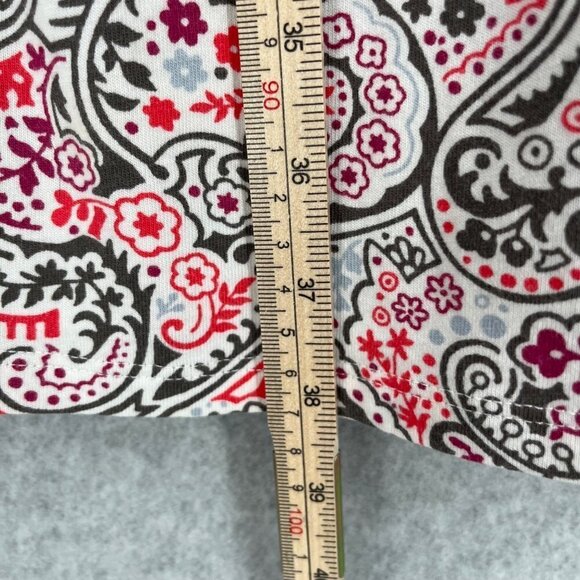 Boden Womens Margot Scoop Neck Dress Size 10 White Red Paisley Modal Pockets - Picture 9 of 11